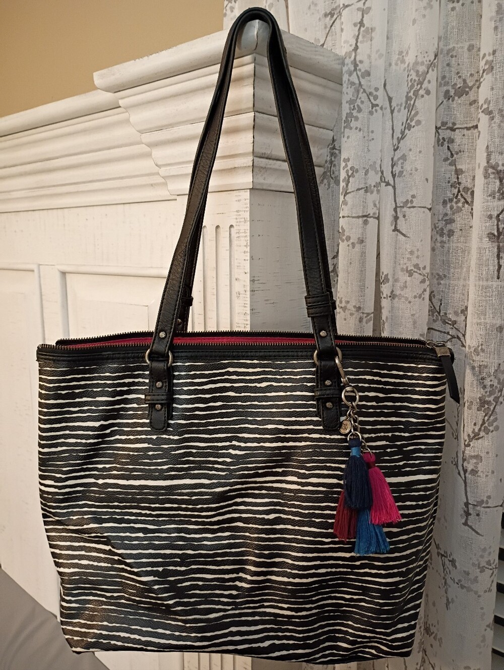 The Sak Black and White Striped Tote - Picture 3 of 9